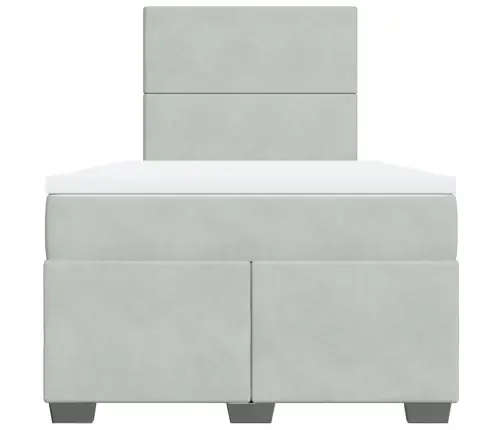 Atsperu Gulta Ar Matraci, Gaiši Pelēka Samts, 120X190 Cm Vidaxl