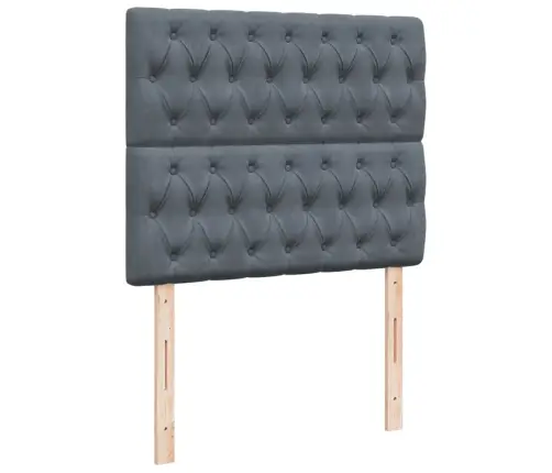 Lova Su Spyruoklėmis Ir Čiužiniu, Pilka, 120X190cm Aksomas