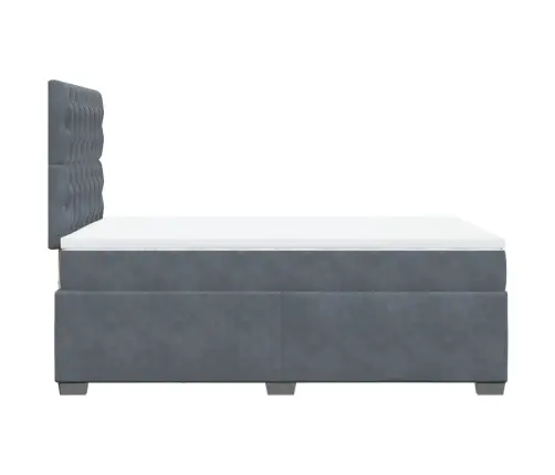 Lova Su Spyruoklėmis Ir Čiužiniu, Pilka, 120X190cm Aksomas