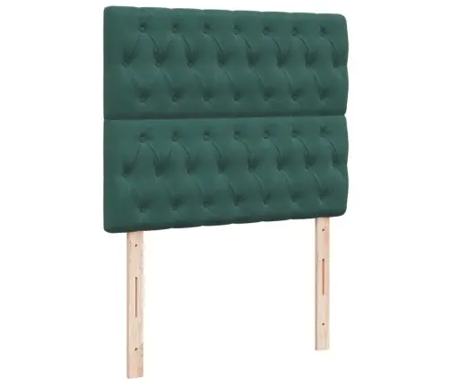 Lova Su Spyruoklėmis Ir Čiužiniu, Žalia, 120X190cm Aksomas