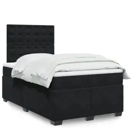 Atsperu Gulta Ar Matraci, Melns Samts, 120X190 Cm Vidaxl Atsperu Gulta Ar Matraci, Melns Samts, 120X190 Cm Vidaxl