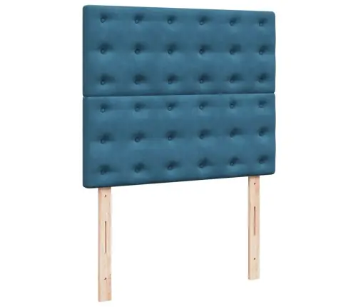 Atsperu Gulta Ar Matraci, Zils Samts, 120X190 Cm Vidaxl