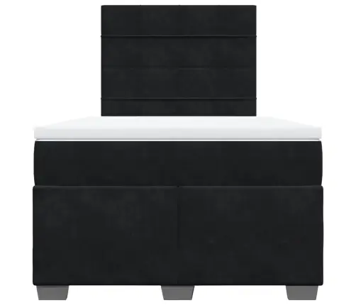 Atsperu Gulta Ar Matraci, Melna Samts, 120X200 Cm Vidaxl