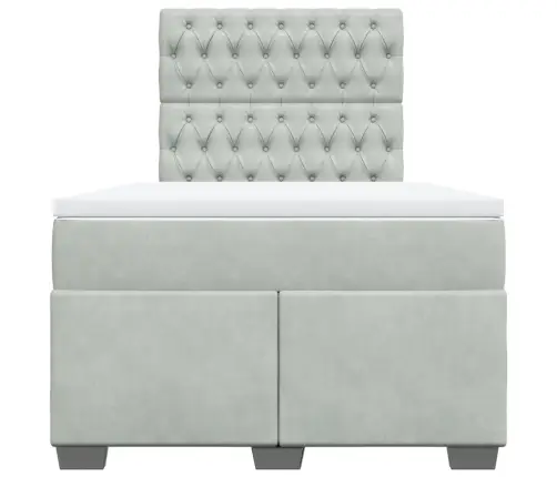 Atsperu Gulta Ar Matraci, Gaiši Pelēka Samts, 120X200 Cm Vidaxl