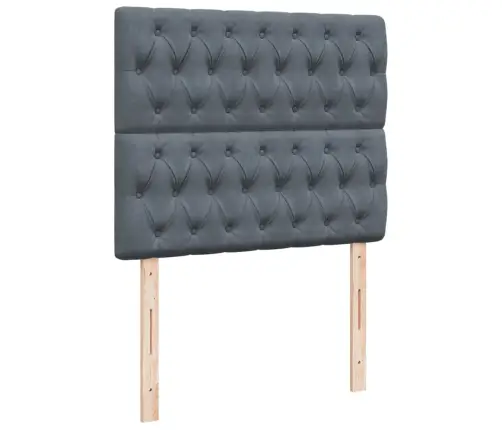 Lova Su Spyruoklėmis Ir Čiužiniu, Pilka, 120X200cm Aksomas