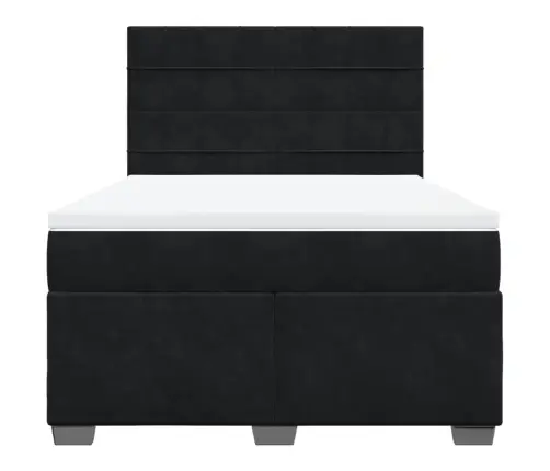 Kontinentaalvoodi Madratsiga,Must, 140X190 cm Samet