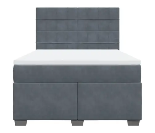 Kontinentaalvoodi Madratsiga, Tumehall, 140X200 cm Samet