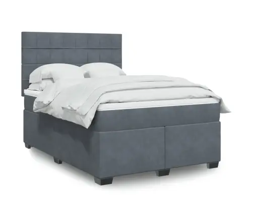 Kontinentaalvoodi Madratsiga, Tumehall, 140X200 cm Samet