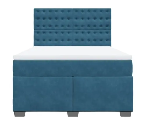 Kontinentaalvoodi Madratsiga, Sinine, 140X200 cm Samet