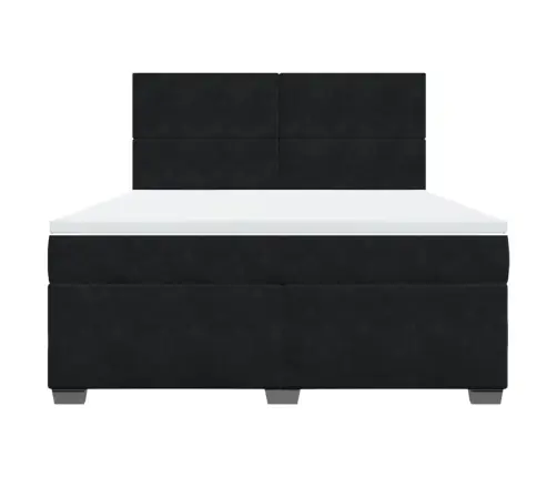 Atsperu Gulta Ar Matraci, Melna Samts, 180X200 Cm Vidaxl