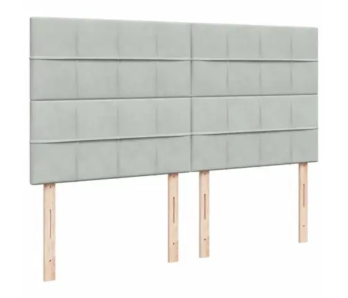 Atsperu Gulta Ar Matraci, Gaiši Pelēka Samts, 180X200 Cm Vidaxl