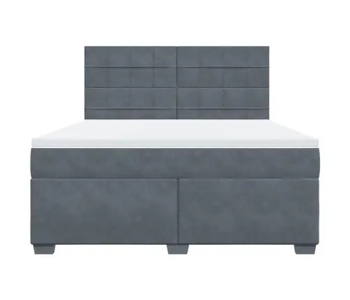 Kontinentaalvoodi Madratsiga, Tumehall, 180X200 cm Samet