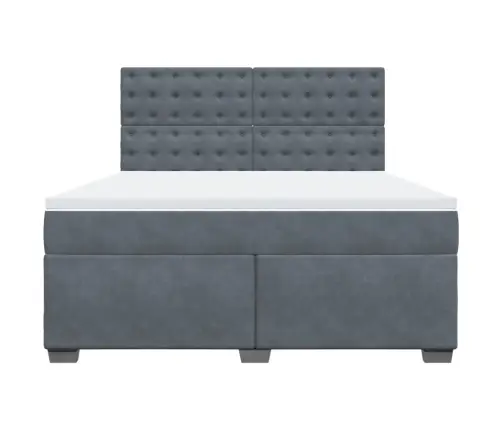 Kontinentaalvoodi Madratsiga, Tumehall, 180X200 cm Samet