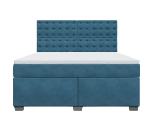 Kontinentaalvoodi Madratsiga, Sinine, 180X200 cm Samet