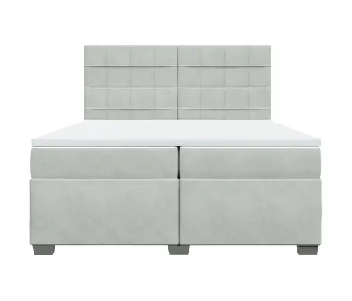 Kontinentaalvoodi Madratsiga, Helehall, 200X200 cm Samet