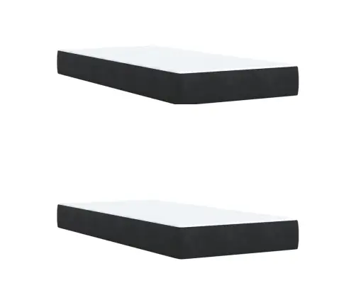 Atsperu Gulta Ar Matraci, Melna Samts, 200X200 Cm Vidaxl