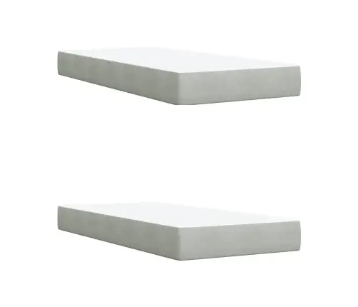 Atsperu Gulta Ar Matraci, Gaiši Pelēka Samts, 200X200 Cm Vidaxl