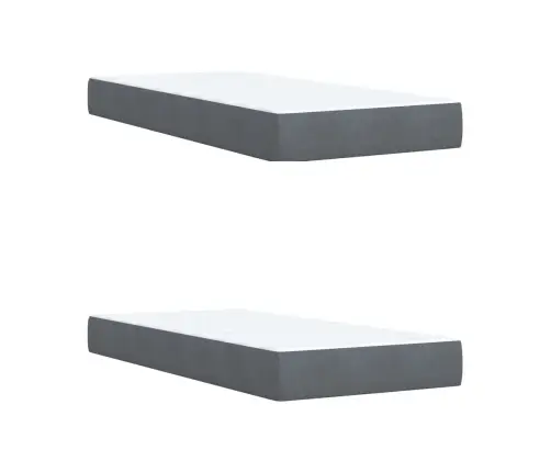 Lova Su Spyruoklėmis Ir Čiužiniu, Pilka, 200X200 cm Aksomas