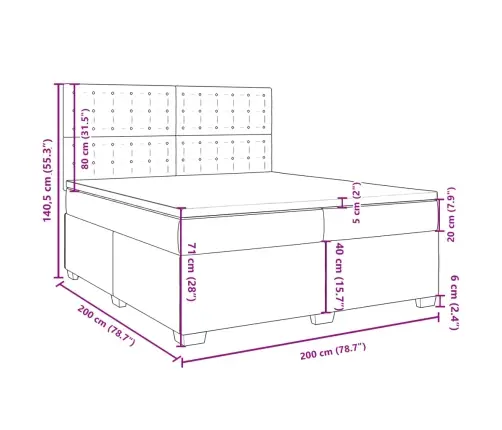 Atsperu Gulta Ar Matraci, Gaiši Pelēka Samts, 200X200 Cm Vidaxl