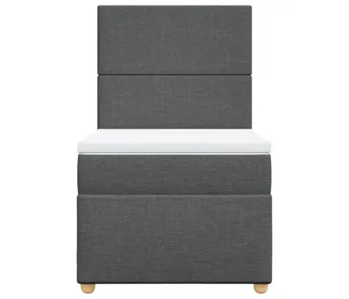 Atsperu Gultas Rāmis Ar Matraci, Tumši Pelēka, 80X200Cm, Audums Vidaxl