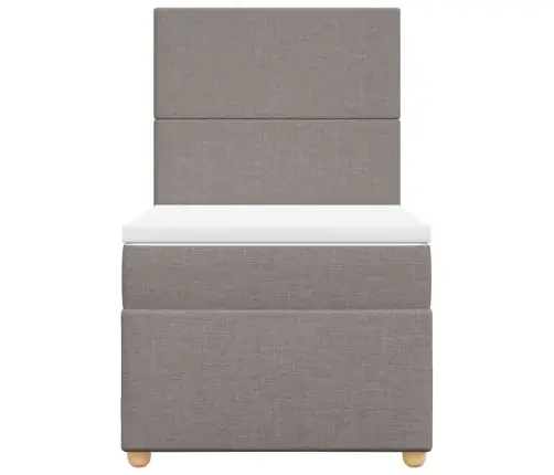 Atsperu Gultas Rāmis Ar Matraci, Pelēkbrūns, 80X200 Cm, Audums Vidaxl