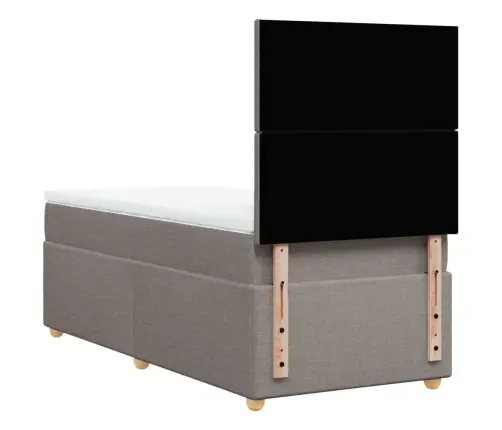 Atsperu Gultas Rāmis Ar Matraci, Pelēkbrūns, 80X200 Cm, Audums Vidaxl