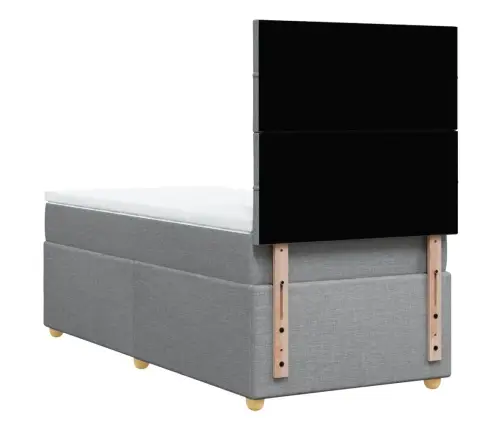 Atsperu Gultas Rāmis Ar Matraci, Gaiši Pelēka Audums, 80X200 Cm Vidaxl