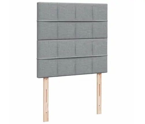 Atsperu Gultas Rāmis Ar Matraci, Gaiši Pelēka Audums, 80X200 Cm Vidaxl