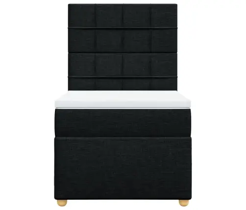 Atsperu Gultas Rāmis Ar Matraci, Melna, 80X200 Cm, Audums Vidaxl