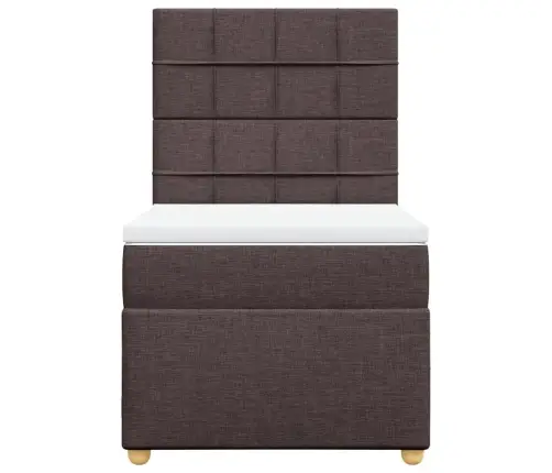 Atsperu Gultas Rāmis Ar Matraci, Tumši Brūna, 80X200 Cm, Audums Vidaxl