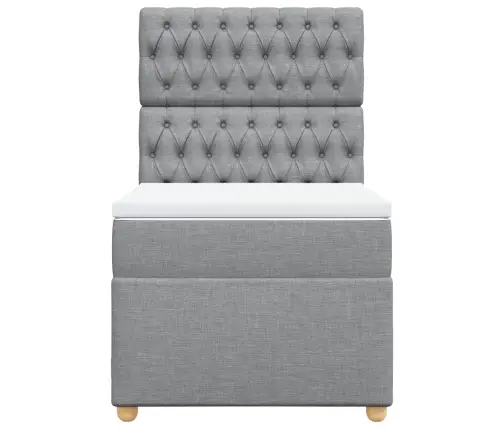 Atsperu Gultas Rāmis Ar Matraci, Gaiši Pelēka Audums, 80X200 Cm Vidaxl