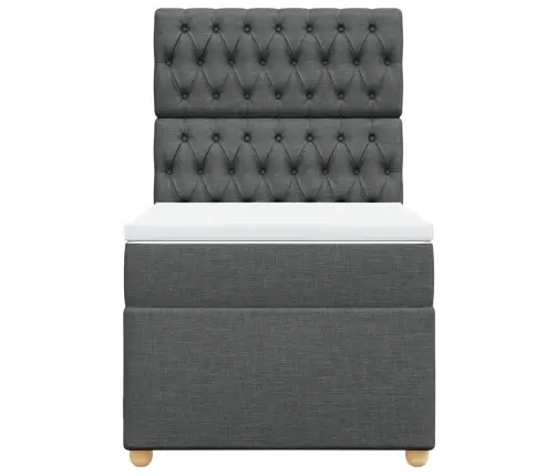 Lova Su Spyruoklėmis Ir Čiužiniu, Tamsiai Pilka, 80X200 Cm