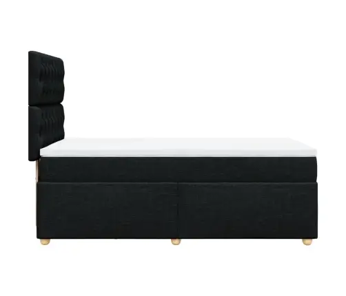 Lova Su Spyruoklėmis Ir Čiužiniu, Juoda, 80X200cm Audinys