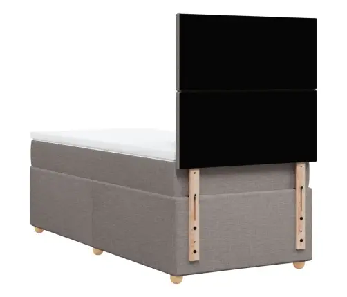 Atsperu Gulta Ar Matraci, Pelēkbrūns, 90X190 Cm, Audums Vidaxl