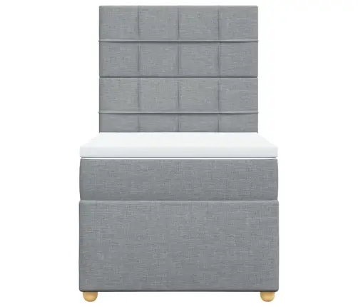 Lova Su Spyruoklėmis Ir Čiužiniu, Pilka, 90X190 cm Audinys