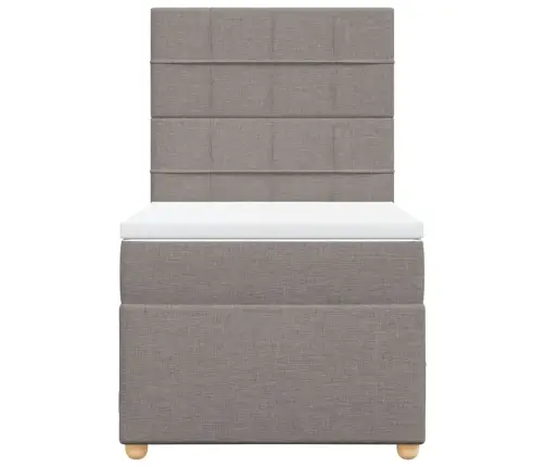 Atsperu Gulta Ar Matraci, Pelēkbrūns, 90X190 Cm, Audums Vidaxl