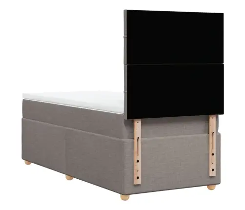 Atsperu Gulta Ar Matraci, Pelēkbrūns, 90X190 Cm, Audums Vidaxl