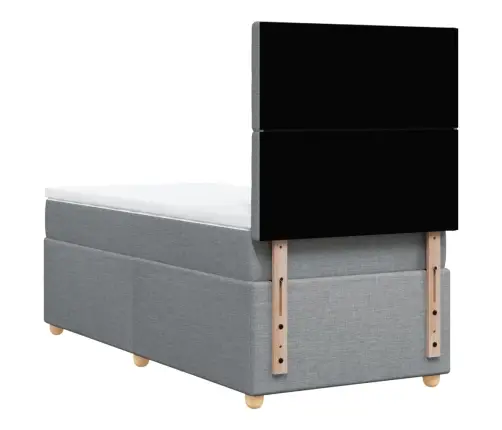 Atsperu Gulta Ar Matraci, Gaiši Pelēka, 90X190 Cm, Audums Vidaxl