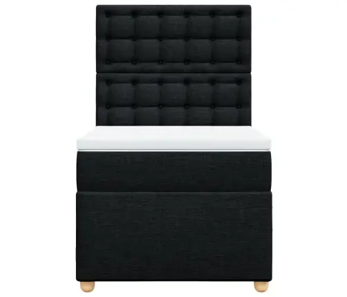 Atsperu Gulta Ar Matraci, Melna, 90X190 Cm, Audums Vidaxl