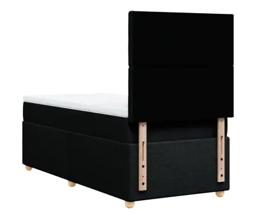 Atsperu Gulta Ar Matraci, Melna, 90X190 Cm, Audums Vidaxl