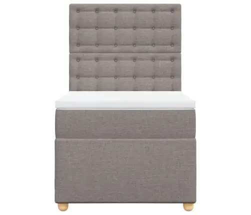 Lova Su Spyruoklėmis Ir Čiužiniu, Taupe, 90X190 cm Audinys