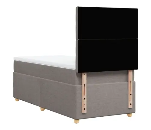 Lova Su Spyruoklėmis Ir Čiužiniu, Taupe, 90X190 cm Audinys