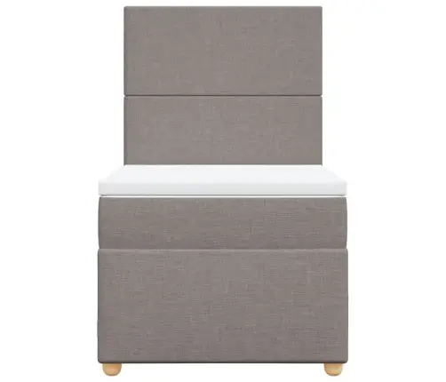 Atsperu Gultas Rāmis Ar Matraci, Pelēkbrūns, 90X200 Cm, Audums Vidaxl