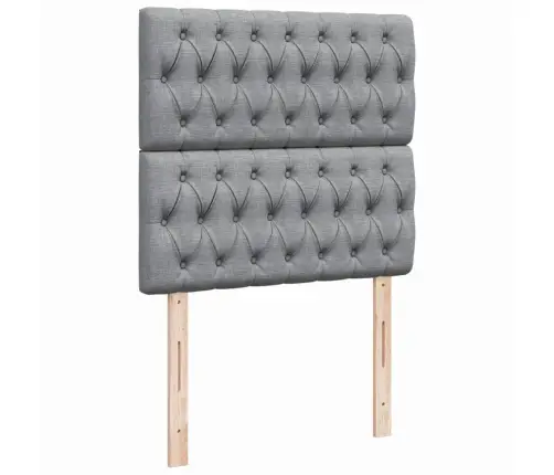 Lova Su Spyruoklėmis Ir Čiužiniu, Pilka, 90X200 cm Audinys