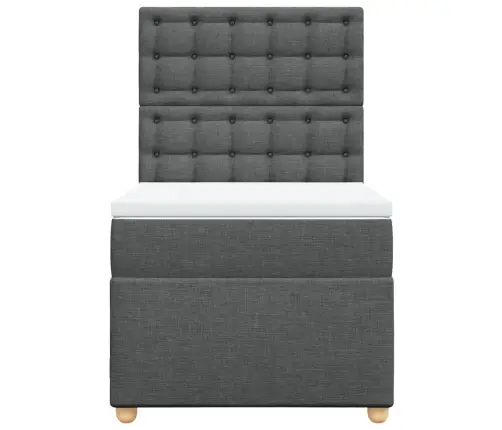 Atsperu Gulta Ar Matraci, Tumši Pelēka, 90X200 Cm, Audums Vidaxl