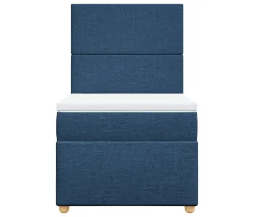 Lova Su Spyruoklėmis Ir Čiužiniu, Mėlyna, 100X200cm Audinys