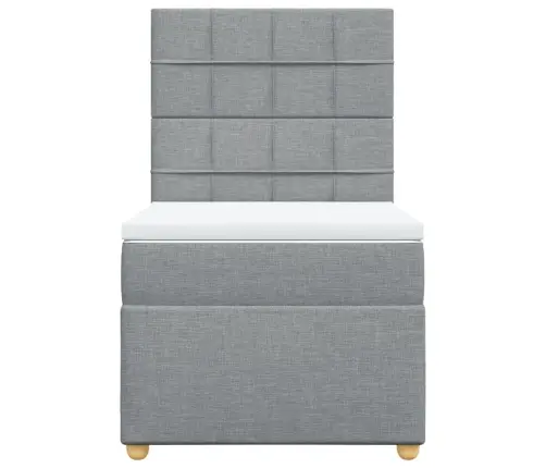 Atsperu Gultas Rāmis Ar Matraci, Gaiši Pelēka Audums, 100X200Cm Vidaxl