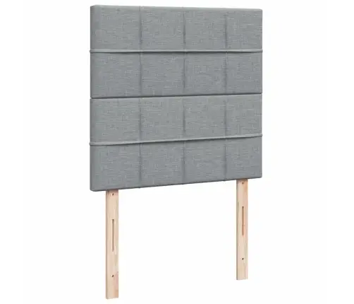 Atsperu Gultas Rāmis Ar Matraci, Gaiši Pelēka Audums, 100X200Cm Vidaxl