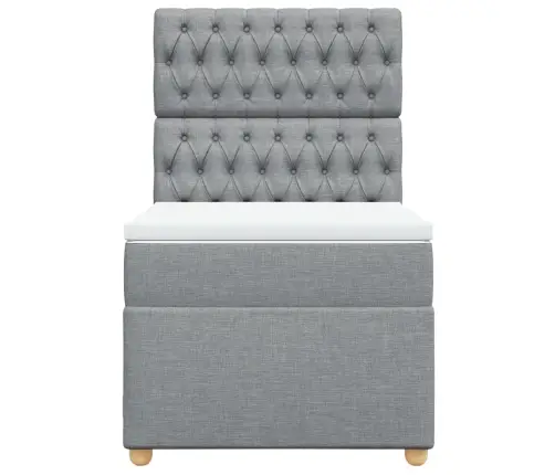 Lova Su Spyruoklėmis Ir Čiužiniu, Pilka, 100X200cm Audinys