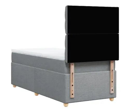 Lova Su Spyruoklėmis Ir Čiužiniu, Pilka, 100X200cm Audinys